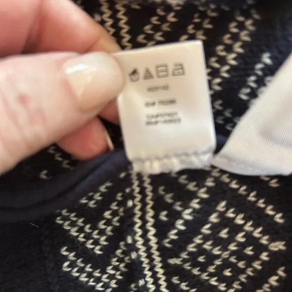 Loft 100% Cotton Knit Open Cardigan Navy/Cream Size XS Lady Jacket - Picture 8 of 8